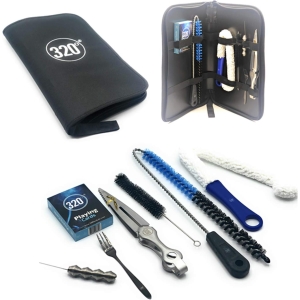 320º Hookah Cleaning Kit – Portable Shisha Travel Accessories Set with Brushes, Tongs, Poker, Fork, and Playing Cards – Ideal Hookah Cleaner & Travel Case