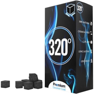 4kg - 320° Premium Coconut Shisha coal charcoal (25mm Cube) for hookah & BBQ 4 kg - 288 pieces - Nicotine Free