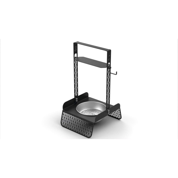 320° Stainless Steel Charcoal Coal Holder - Black & Silver