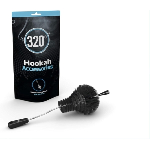 320° Hookah Shisha Wide Bowl Base Cleaning Brush - Black