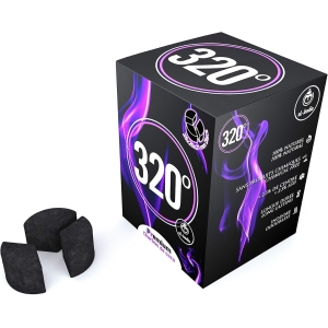 320º Coconut Charcoal Discs – 60 Pieces (27mm) | Quick Lighting, Long-Lasting Shisha Coal | Natural & Odorless Hookah Charcoal | BBQ & Incense Burning Coal – 1kg