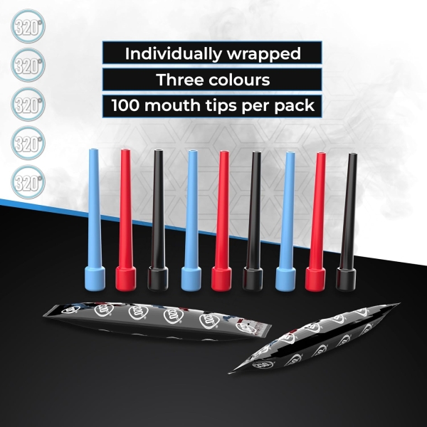 320º Disposable Shisha Hookah Mouth Tips - Pack of 100. Individually Wrapped - Image 3