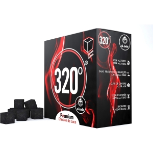 320° Premium Shisha Hookah Coconut Coal (26mm Cubes) for BBQ - 4kg - 256 Cubes - NICOTINE FREE