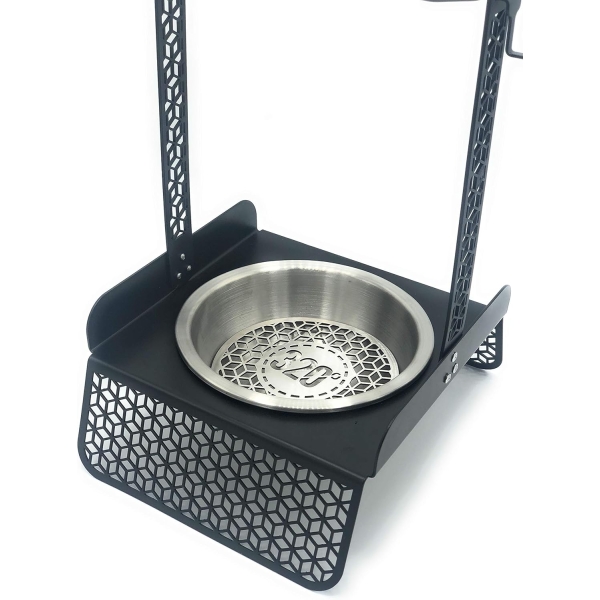320° Stainless Steel Charcoal Coal Holder - Black & Silver - Image 4