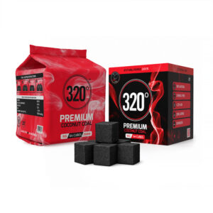 320° Shisha Coconut Charcoal Coal (26mm Cube) for Hookah BBQ - 1 kg - 64 Cubes