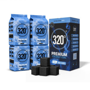 320° 4kg Coconut Shisha Charcoal coal (25mm Cube) for Hookah & BBQ 4 kg - 288 Cubes
