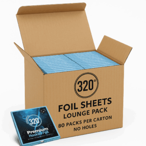 320 Foil Sheets Shisha Hookah - No Holes - Lounge Pack - 80 Packs (4000 Sheets)