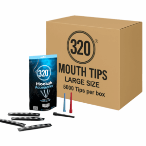 320º Disposable Shisha Hookah Mouth Tips - 50 x Packs of 100. Individually Wrapped - 5000 Tips per Lounge Case