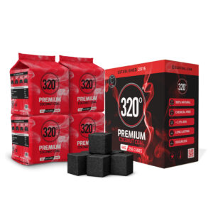 320° 4kg Shisha Hookah Coconut Coal (26mm Cubes) for BBQ - 4kg - 256 Cubes
