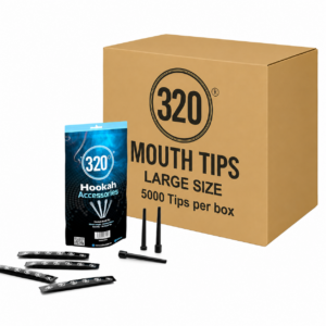 320º Disposable Shisha Hookah Black Mouth Tips – 50 x Packs of 100. Individually Wrapped – 5000 Tips per Lounge Case